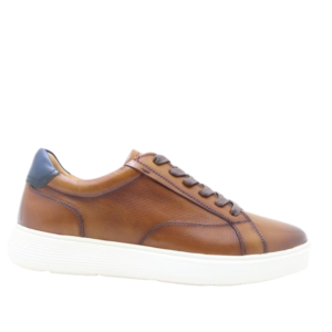 men's burnished leather low top sneakers