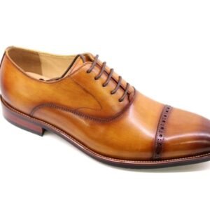 men's tan genuine calf leather derby shoes